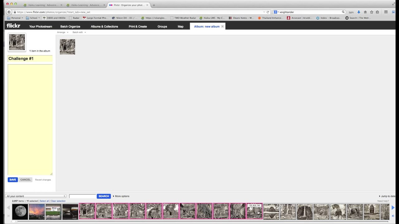 Making Albums in Flickr