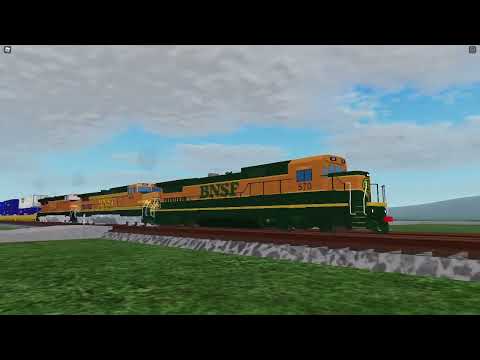 BNSF S-LBPCLO1 with a BNSF B40-8 Leading