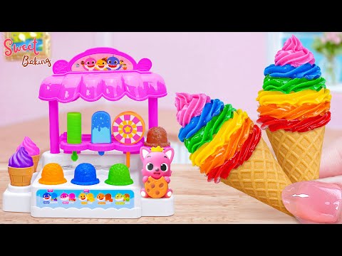 Mini Rainbow Ice Creams & Cute Toppings | Colorful Dessert Satisfying Ice Cream | Sweet Baking