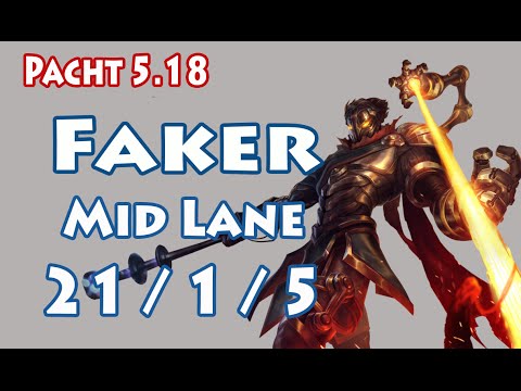 SKT T1 Faker Viktor vs  Twisted Fate- Mid Lane 5.18 - KR Challenger SoloQ - Penta kill