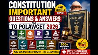 Constitution Important Questions & Answers for TG PGLAWCET 2026 | Most Expected Topics