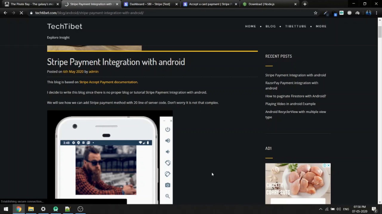 Stripe payment integration with android java