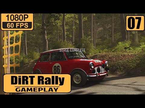 DiRT Rally gameplay walkthrough Part 7 - 1960s Baumholder ,Germany - Waldabstieg - Mini Cooper S