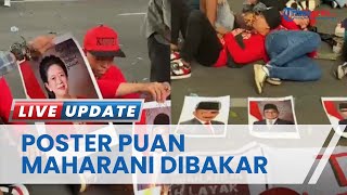 Poster Puan Maharani Dibakar Massa karena Kecewa Sikap Puan Rayakan Ulang Tahun saat Kenaikan BBM