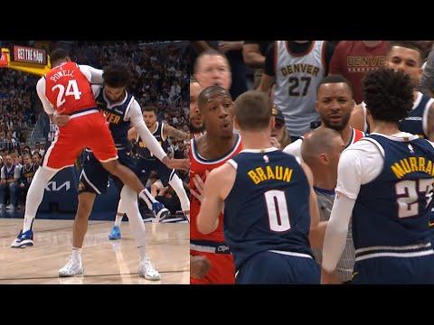Jamal Murray literally picks up Norman Powell then things get heated 😳