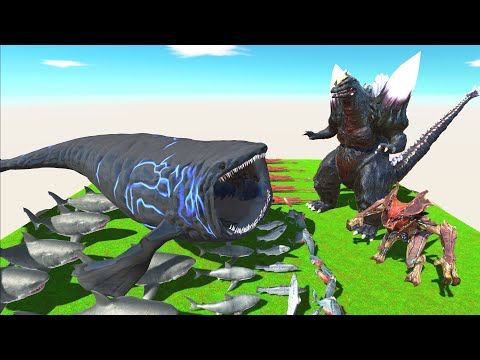 Bloop and Megalodon | Who can defeat Space Godzilla? Animal Revolt Battle Simulator