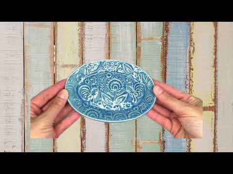 Blue Ceramic Rooster