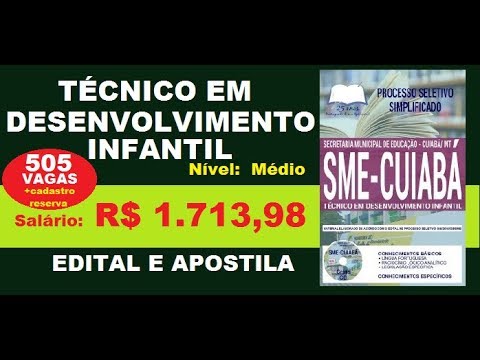Edital Apostila Processo Seletivo Simplificado SME Cuiabá MT Técnico em Desenvolvimento Infantil
