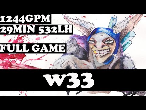 w33 8000MMR Meepo WITH 532LH IN 29 MIN AND 1244GPM !! - FULL GAME  - Dota 2