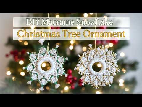 DIY Macrame Star Ornament Tutorial Handmade Christmas Tree Decoration