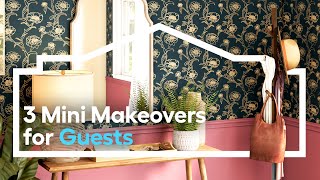 3 Mini Makeovers for Guests /// Ideas for Entryways, Powder Rooms & Living Rooms