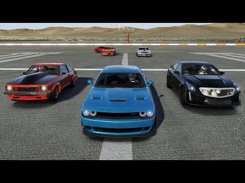 Forza Motorsport 6 | Runway Invitational | 1047HP Challenger Hellcat vs '16 CTSV, BMW, GT500 & More