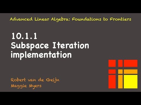 10.1.1 Subspace Iteration, implementation