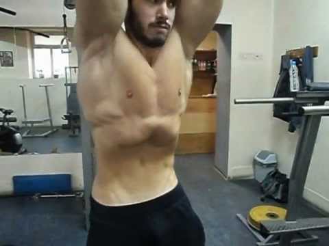 Nicholay Cholakov back, chest, biceps, abdominal muscles