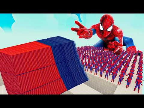 100x SPIDERMAN + 1x GIANT vs 3 EVERY GOD - Totally Accurate Battle Simulator TABS