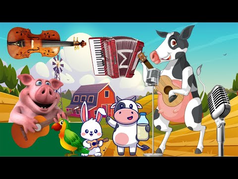 Cantores da Fazenda - Musica Infantil - Desenho animado - cachorro - gato - grilo - papagaio