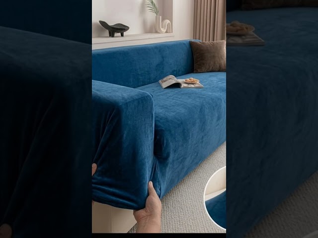 Vídeo relacionado con Fundas geométricas de Jacquard para sofá seccional, Fundas para sofá de 3 Cojines, Mantas para sofá de salón, diseño geométrico, Azul, 180 x 340 cm.