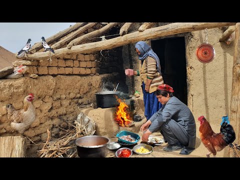 Survival in the Mountain Afghanistan Village | Cooking Afghani Recipe by Traditional Style.