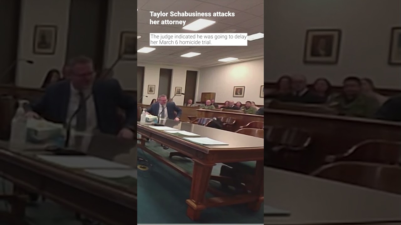 Taylor Schabusiness attacks her lawyer during court hearing