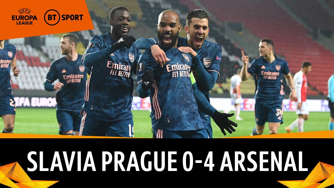 Slavia Prague vs Arsenal (0-4) | Lacazette Makes A Statement In Prague | Europa League Highlights - YouTube