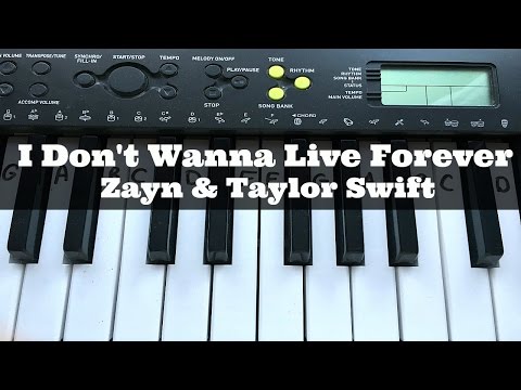 I Don't Wanna Live Forever - ZAYN & Taylor Swift | Easy Keyboard Tutorial With Notes (Right Hand)