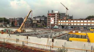 preview picture of video 'Nouvelle gare de Mons - évolution du chantier au 3 juin 2014'