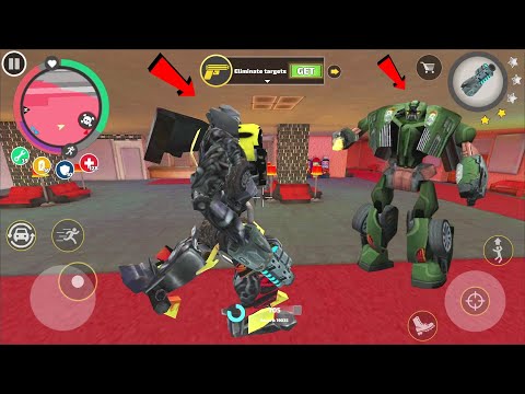Rope Hero Vice Town (Rope Hero Fight Giant Police Car) Robot Monster Truck Enter Cinema Tower - HD