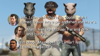 GTA 5 - When The Protagonist Turns Into Animals (All 172 Peyote Hallucination Dialogues)