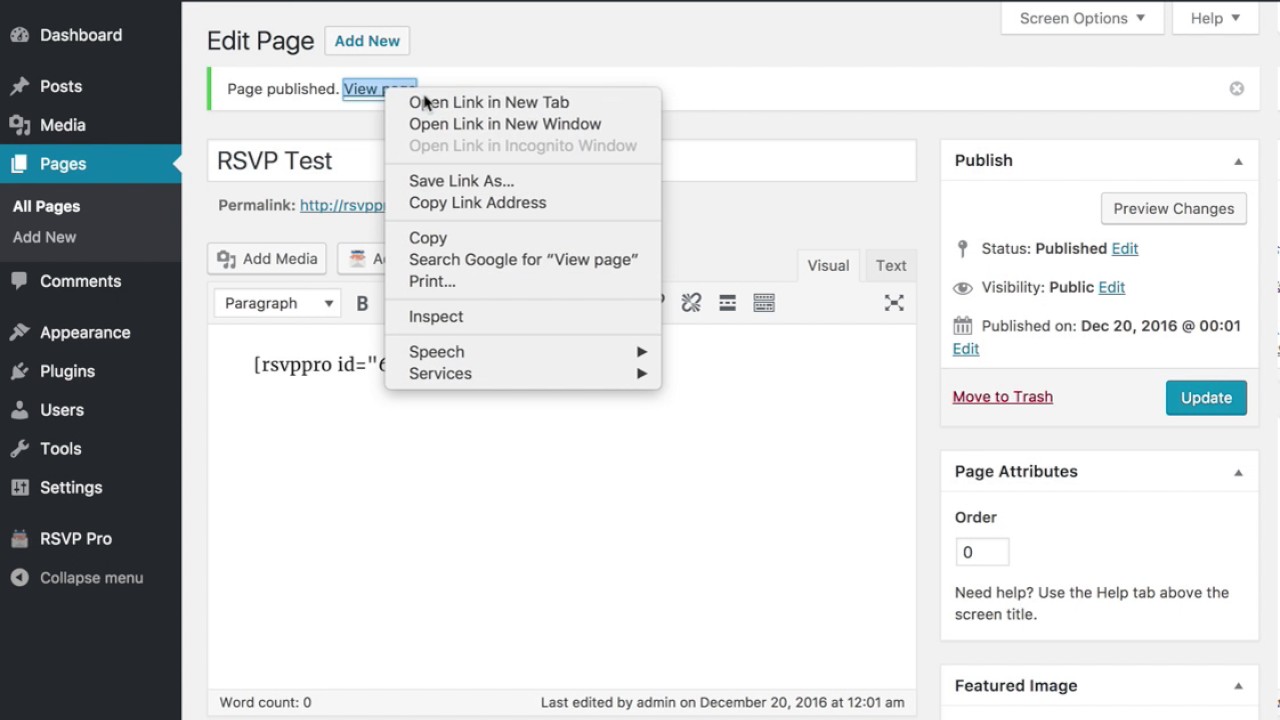 RSVP Pro Initial Setup