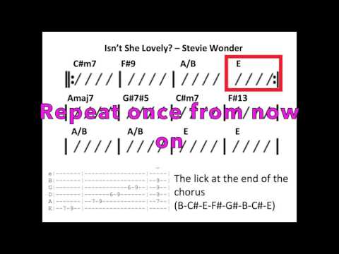 Isn't She Lovely - Moving chord chart