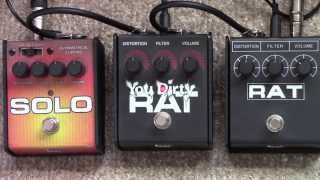 Video thumbnail for 3 ProCo Rat Pedals With Single Coils Rat, Solo Rat & You Dirty Rat by Simon Smith