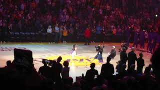 7 year old Malea Emma singing national anthem - LA Lakers vs Orlando Magic game - Staples Center