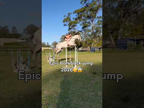 Epic bareback jump 2026😱 #amazing #horse #equestrian #horseriding #viralshorts ctto: zalijazia
