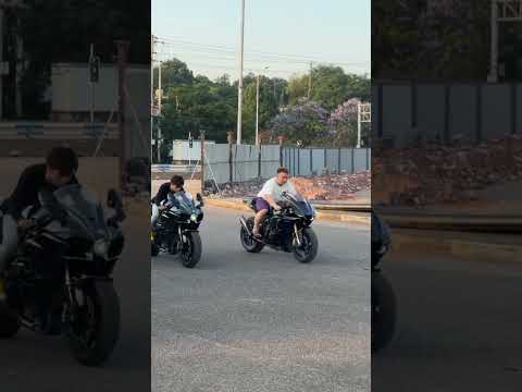 Kawasaki Ninja H2r Vs Yamaha R1M Drag Race #kawasakih2r  #yamahar1m #shorts #dragrace