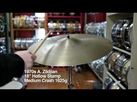 1970s A. Zildjian 18" Hollow Stamp Medium Crash 1625g