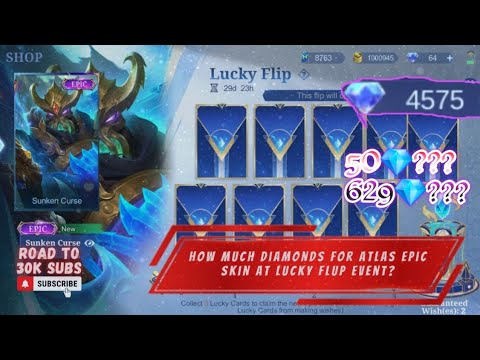 HOW MUCH 💎/DIAMONDS FOR ATLAS LIMITED EPIC SKIN IN LUCKY FLIP EVENT | MLBB