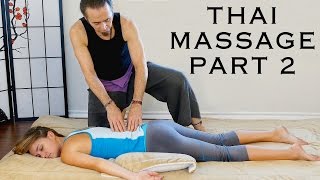 Thai Massage for Back Pain & Headache Relief | How to, Techniques | HD 60fps, Relaxing Music ASMR