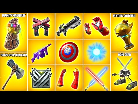 Evolution of All Fortnite Mythic Weapons & Items (Chpater 1 Season 4 - Chapter 4 Season 2)