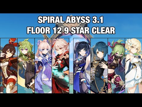 [Genshin Impact] Spiral Abyss 3.1 Floor 12 9 Star Clear Amborgar and Hyperbloom Kuki Comp