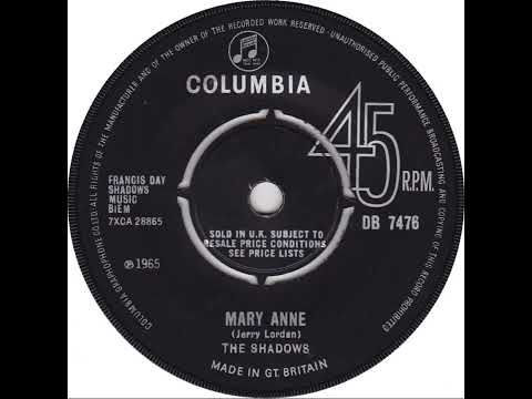 UK New Entry 1965 (35) The Shadows - Mary Anne