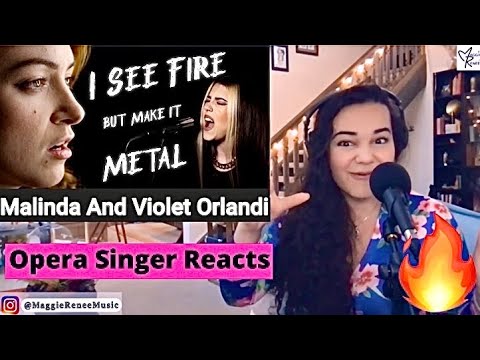 I See Fire but make it METAL/ROCK - MALINDA and Violet Orlandi | Opera Singer and Vocal Coach REACTS