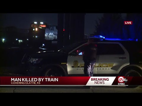 Man dies after being hit by train, Olathe police say