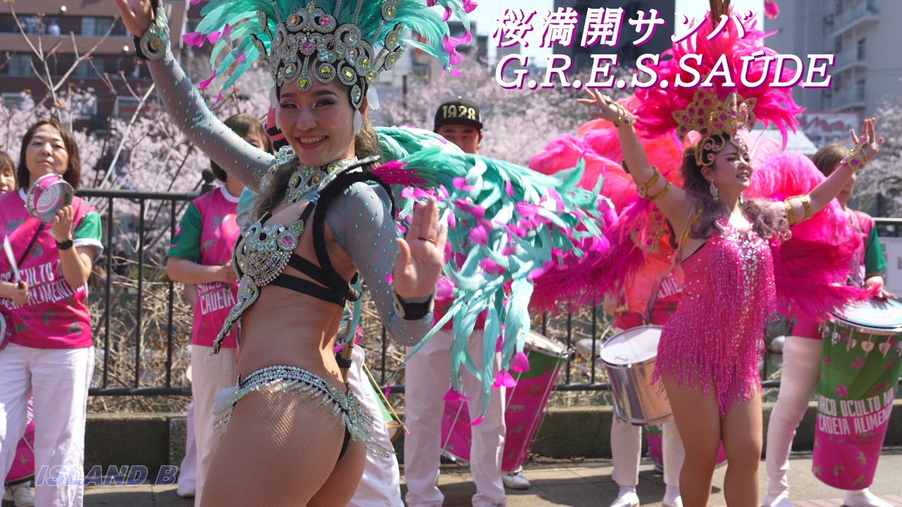 桜満開サンバ！　大人気の初黄町花見会2026　サウーヂ（G.R.E.S.SAÚDE）さんのパフォーマンス　今年もありがとう