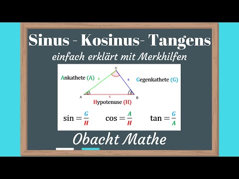 SINUS - KOSINUS - TANGENS mit Merkhilfen | genial einfach&schnell erklärt|Trigonometrie|ObachtMathe