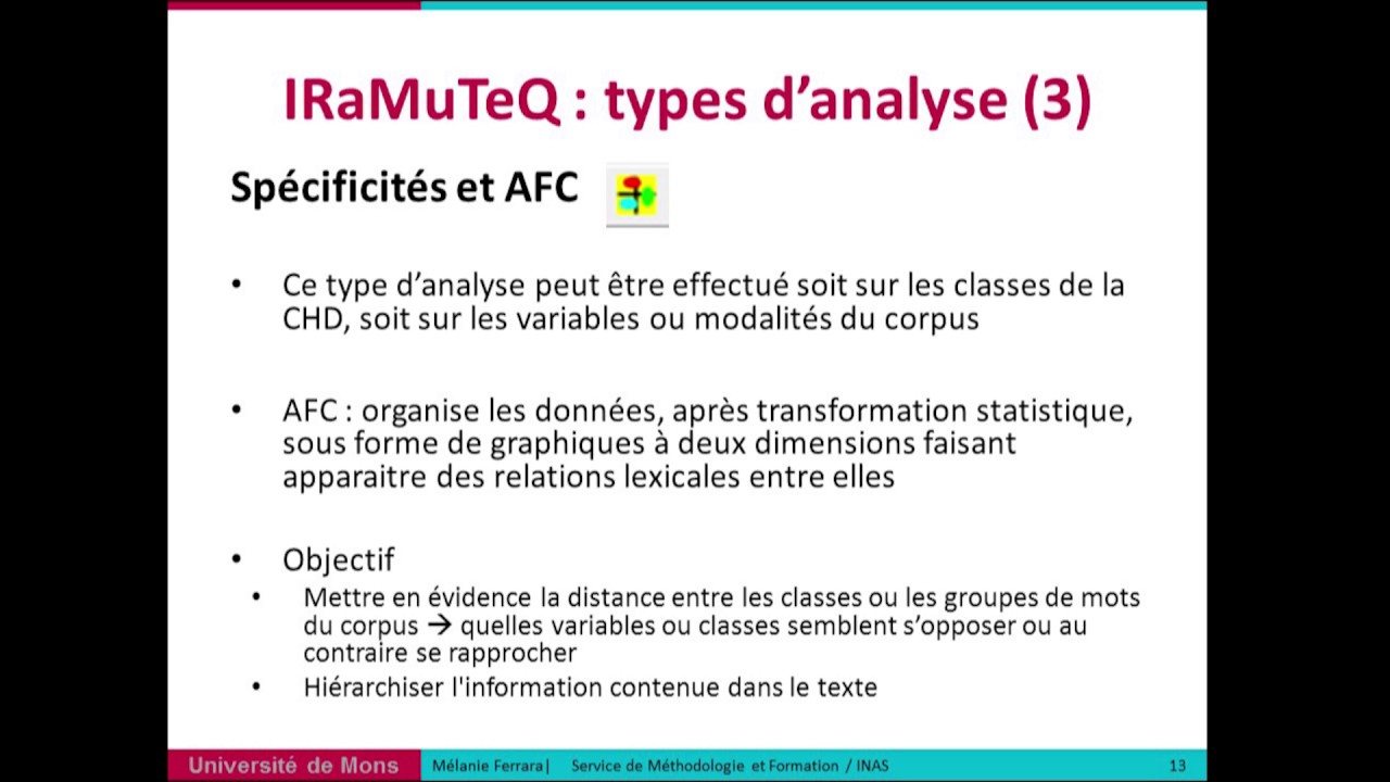 Partie 2 : Les types d'analyses (iramuteq)