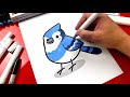 How To Draw A Cute Blue Jay Bird