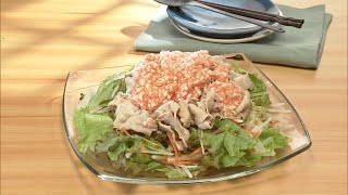 【3分クッキング公式】豚しゃぶのたらことろろサラダ