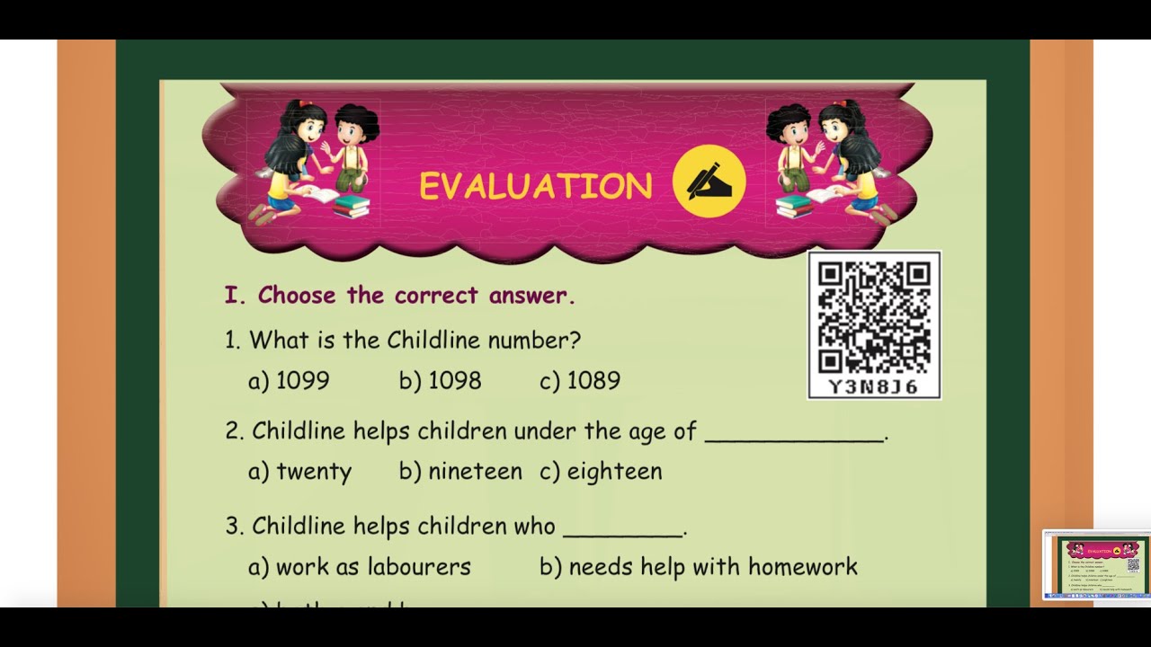 3 rd S.SCIENCE- TERM 3 - UNIT 3 - CHILD SAFETY - EVALAUTION