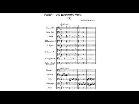 4 Swedish Dances for Orchestra Op.32 By Tor Aulin (with Score)