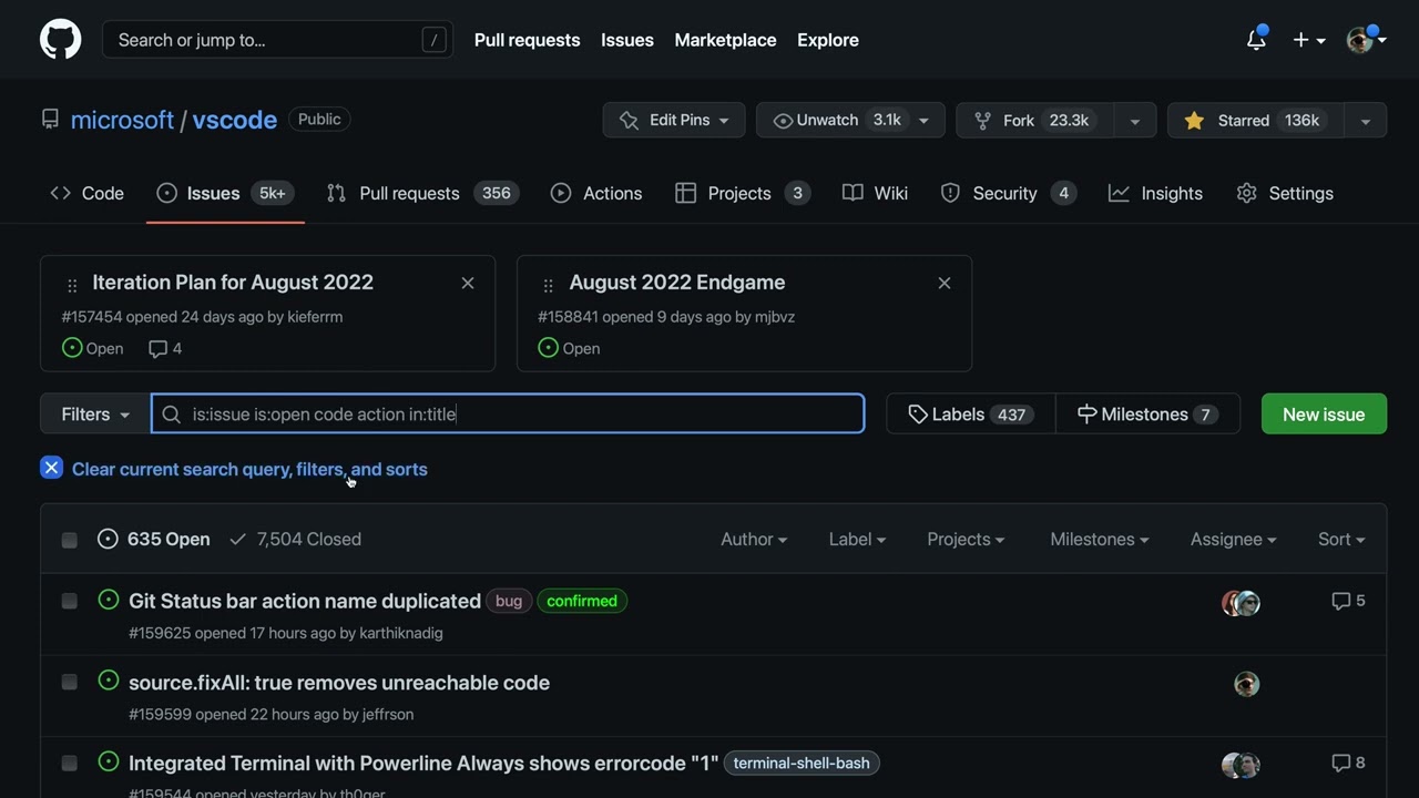 GitHub Tips — Search just through issue tiles using in:title